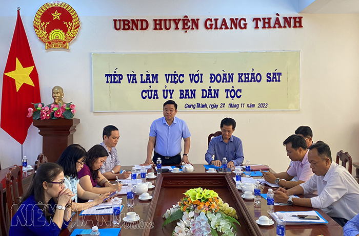 Ủy ban Dân tộc khảo sát chính sách hỗ trợ cho đồng bào dân tộc thiểu số tại huyện Giang Thành